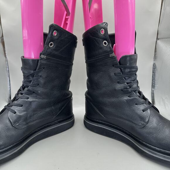 Porsche Design Chester Bennington Boots Mens Size 9/ EU 42 Black Leather Combat main image 11